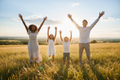 Happy family feeling free after filing past due taxes